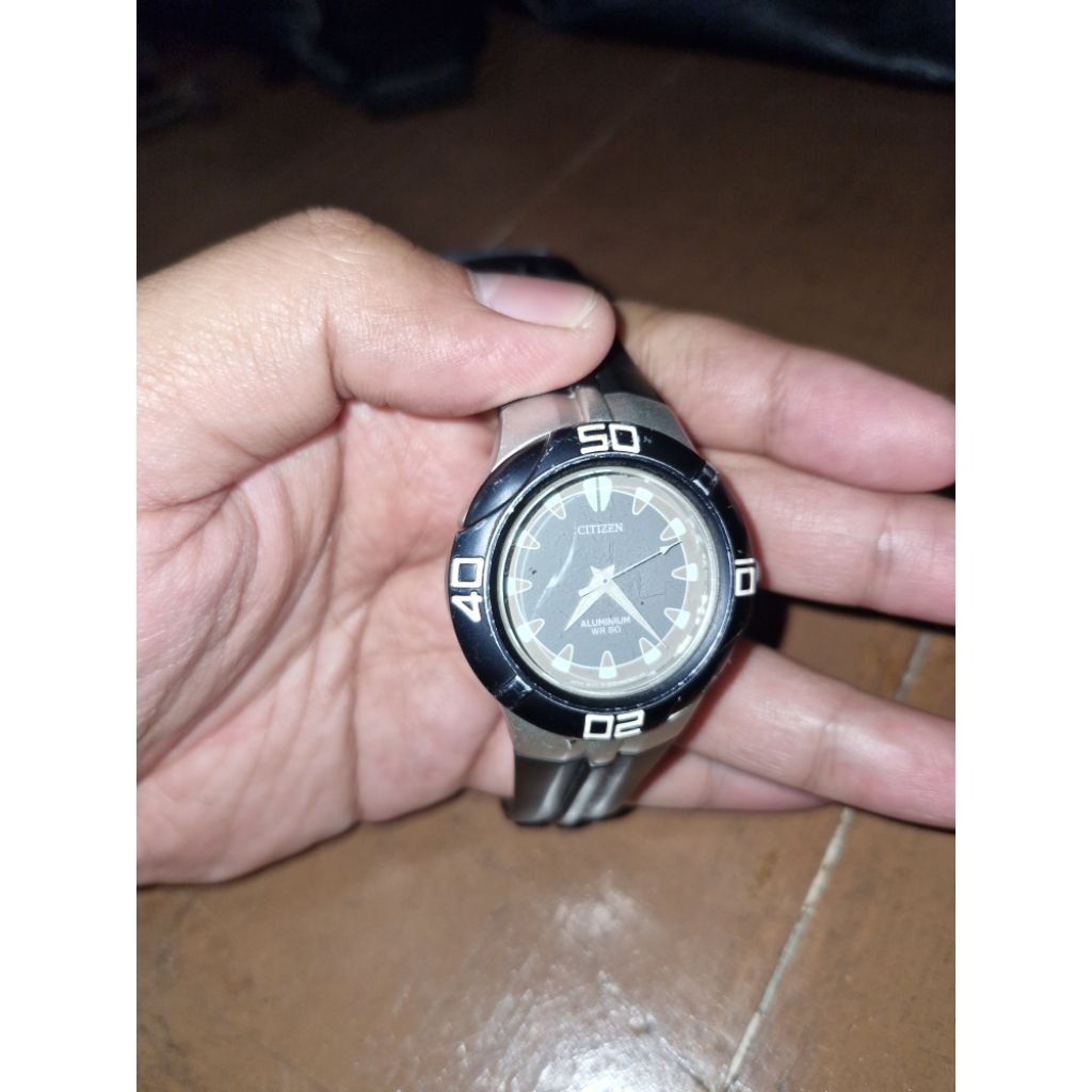 Jam tangan pria dewasa citizen sport baterai lawas kuno antik murah nego