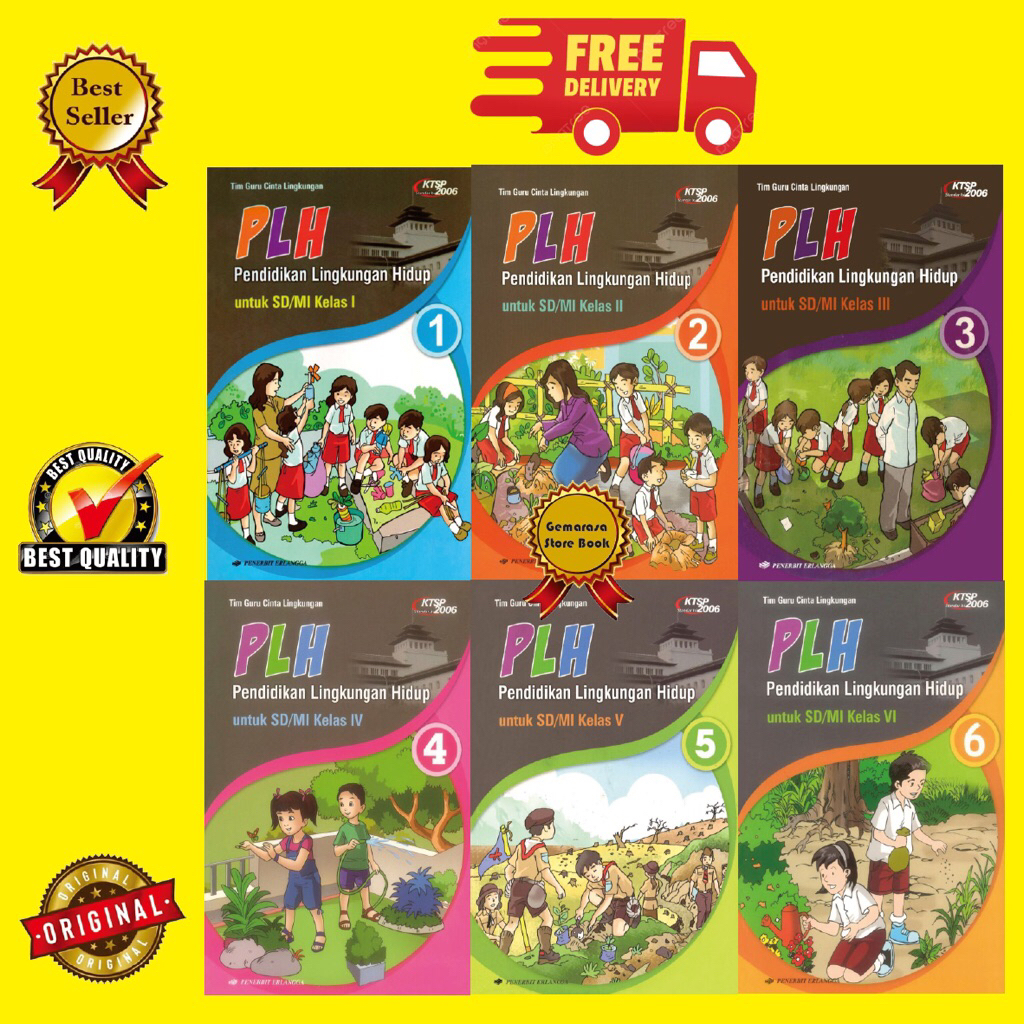 Buku PLh pendidikan lingkungan hidup kelas 1,2,3,4,5,6 SD/MI-Erlangga