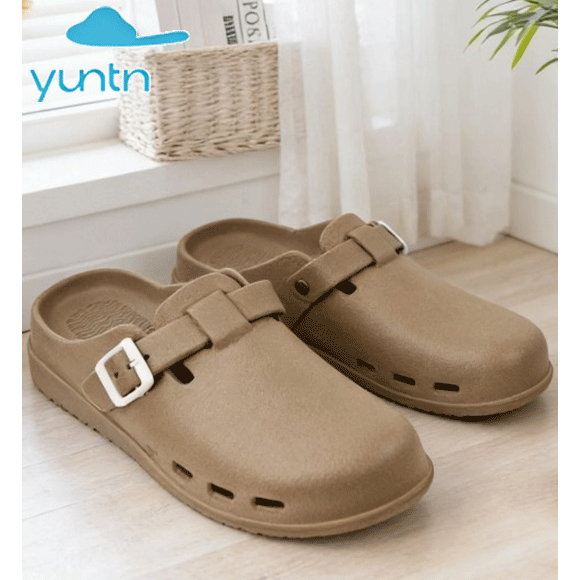 YunTu 2026 Sandal Muslim EVA Pria,Sandal Pantai Pria untuk Luar Ruangan Tali Gesper Plastik sandal