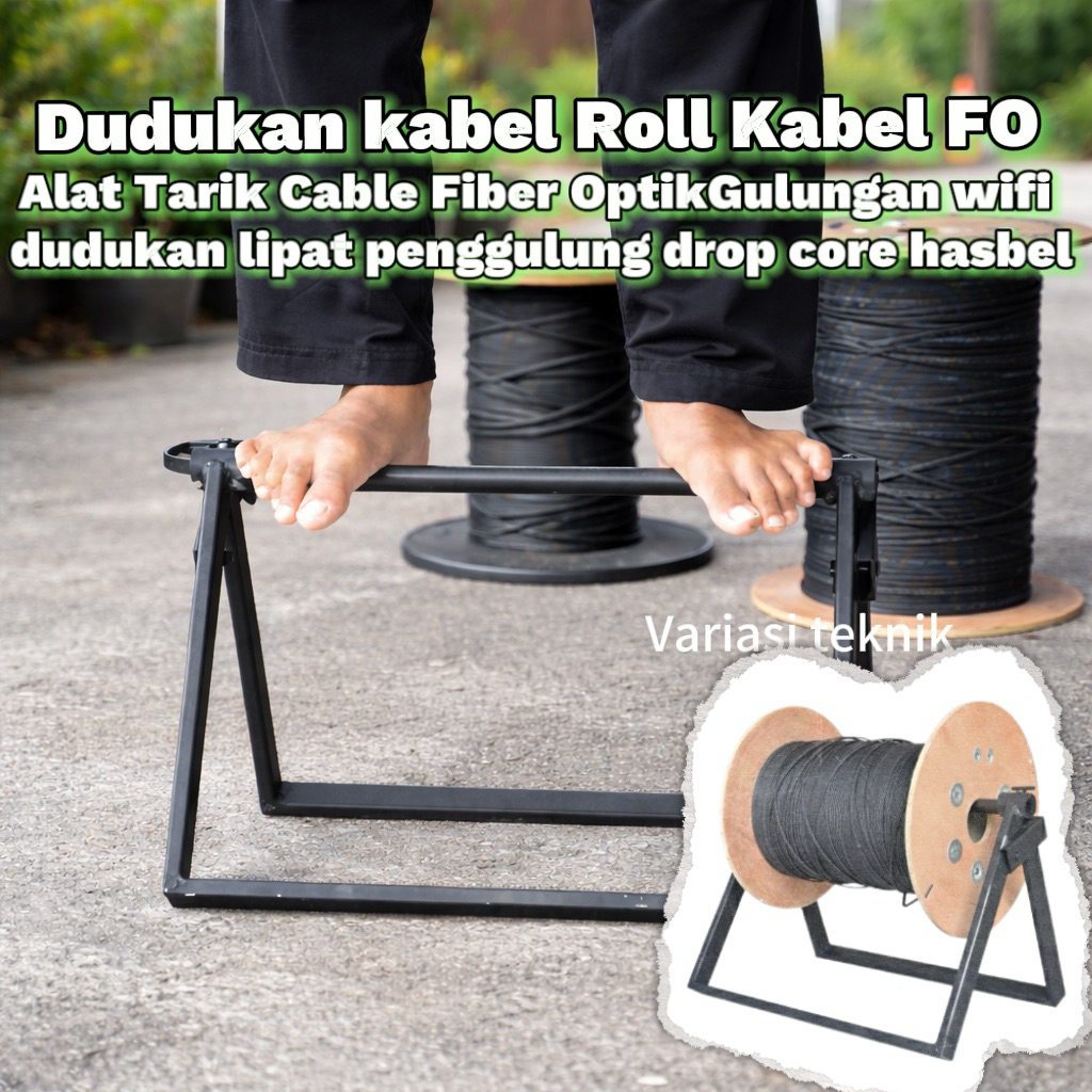 Roll Kabel FO Alat Tarik Cable Fiber Optik Gulungan wifi dudukan lipat penggulung drop core hasbel