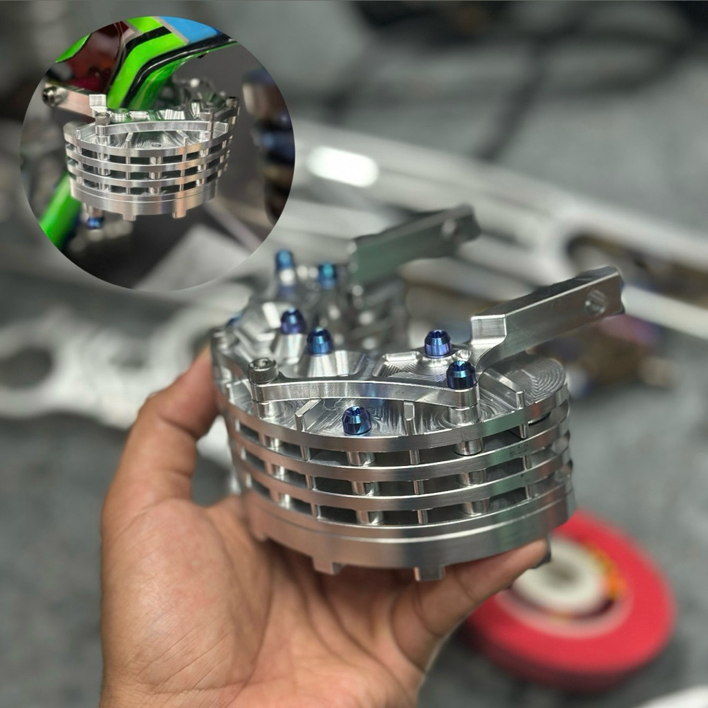 Oil Cooler CNC Model U Copy XR400 Bahan Almunium Billet T6 BY AKSPRO JOGJA  Oil Cooler CNC  Universa
