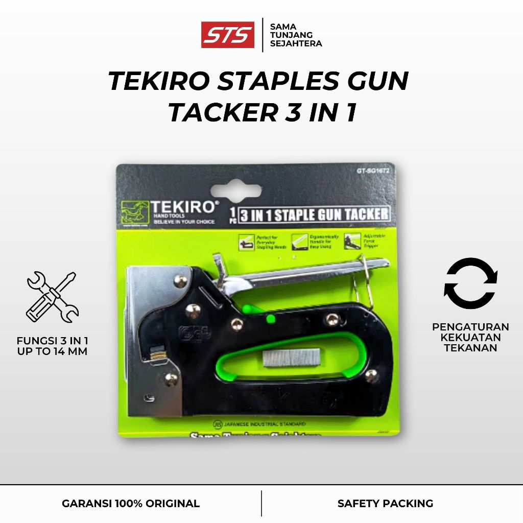 Staples Gun Tekiro Tacker 3 In 1 - 6-14mm - Hekter Tembakan Stapler Tembok - 3 Way Multifungsi - Ala