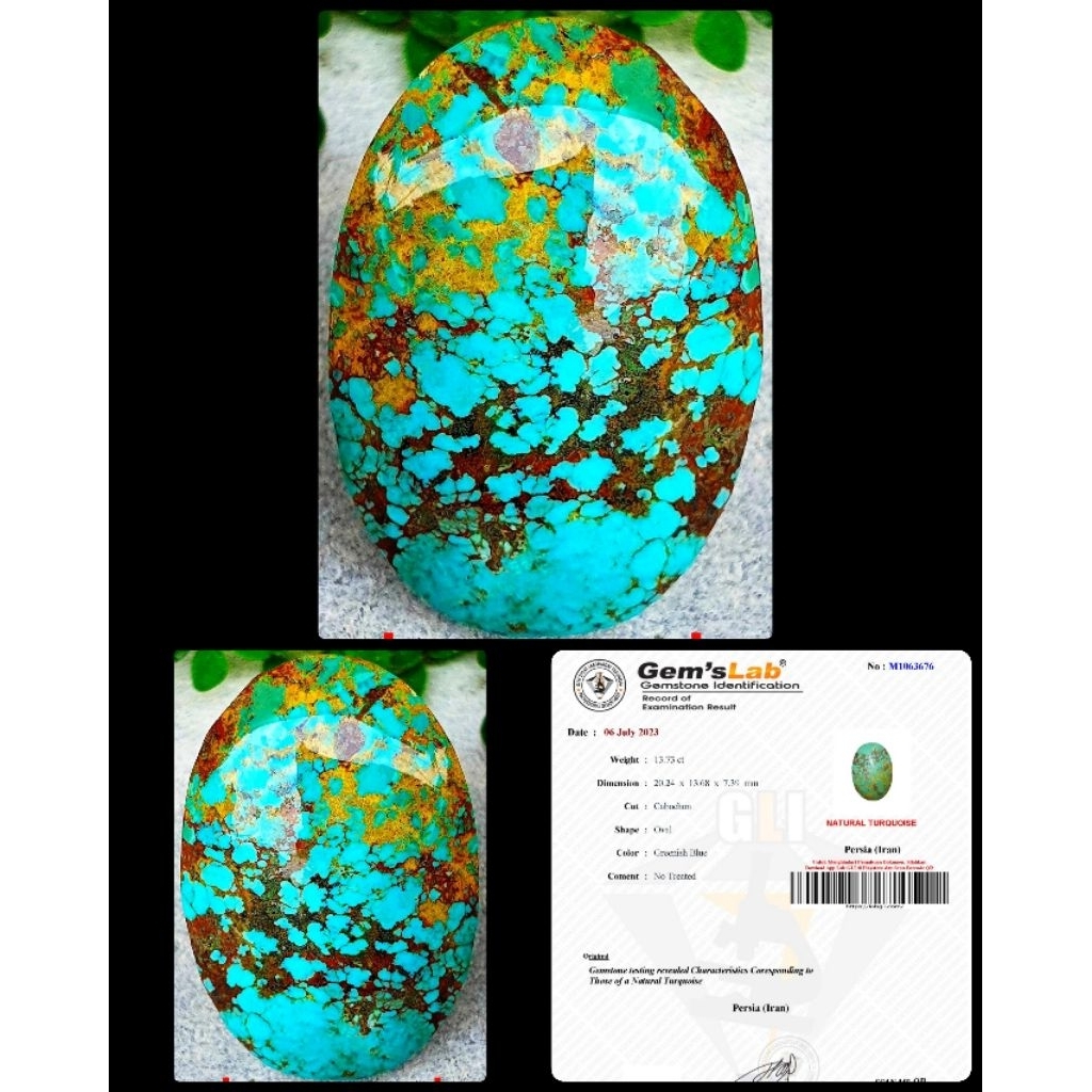 original batu pirus loostone persia ijo daun kuno