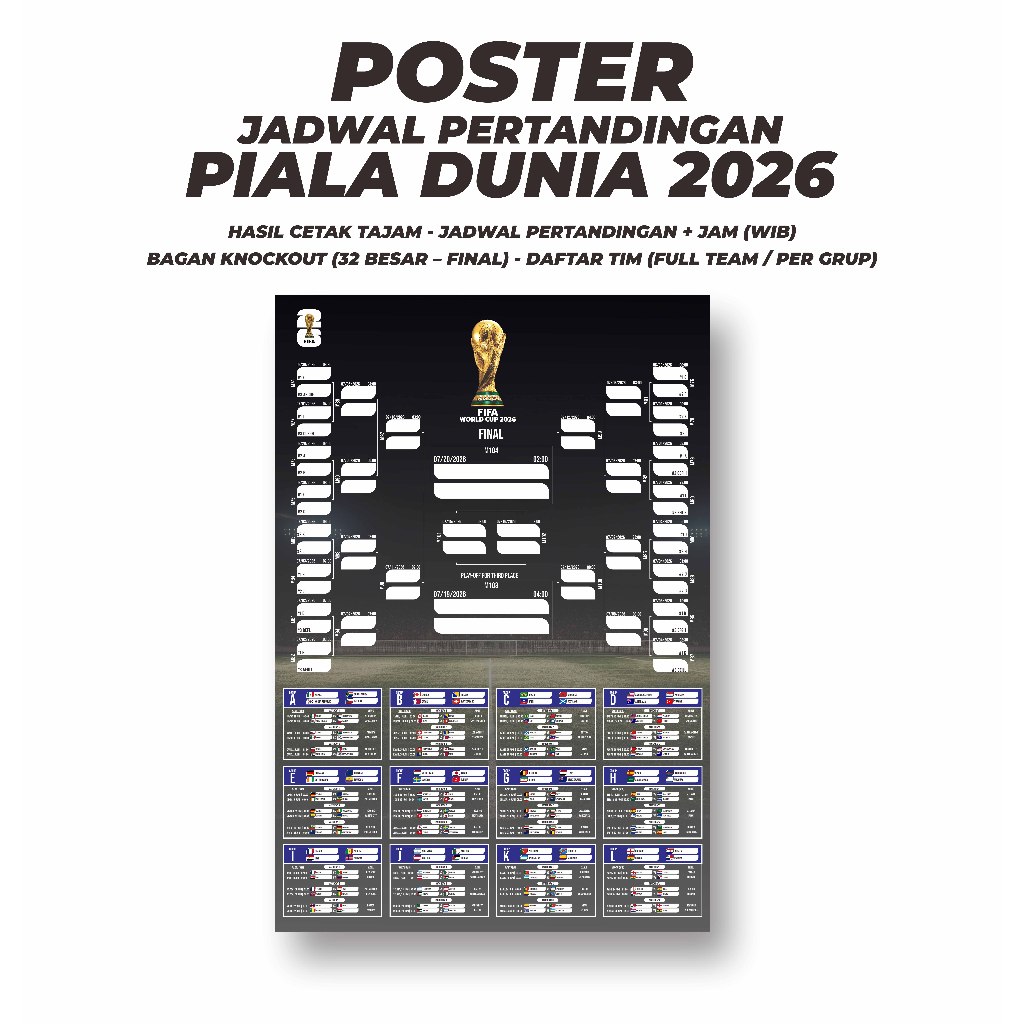 Poster Jadwal Pertandingan Piala Dunia 2026