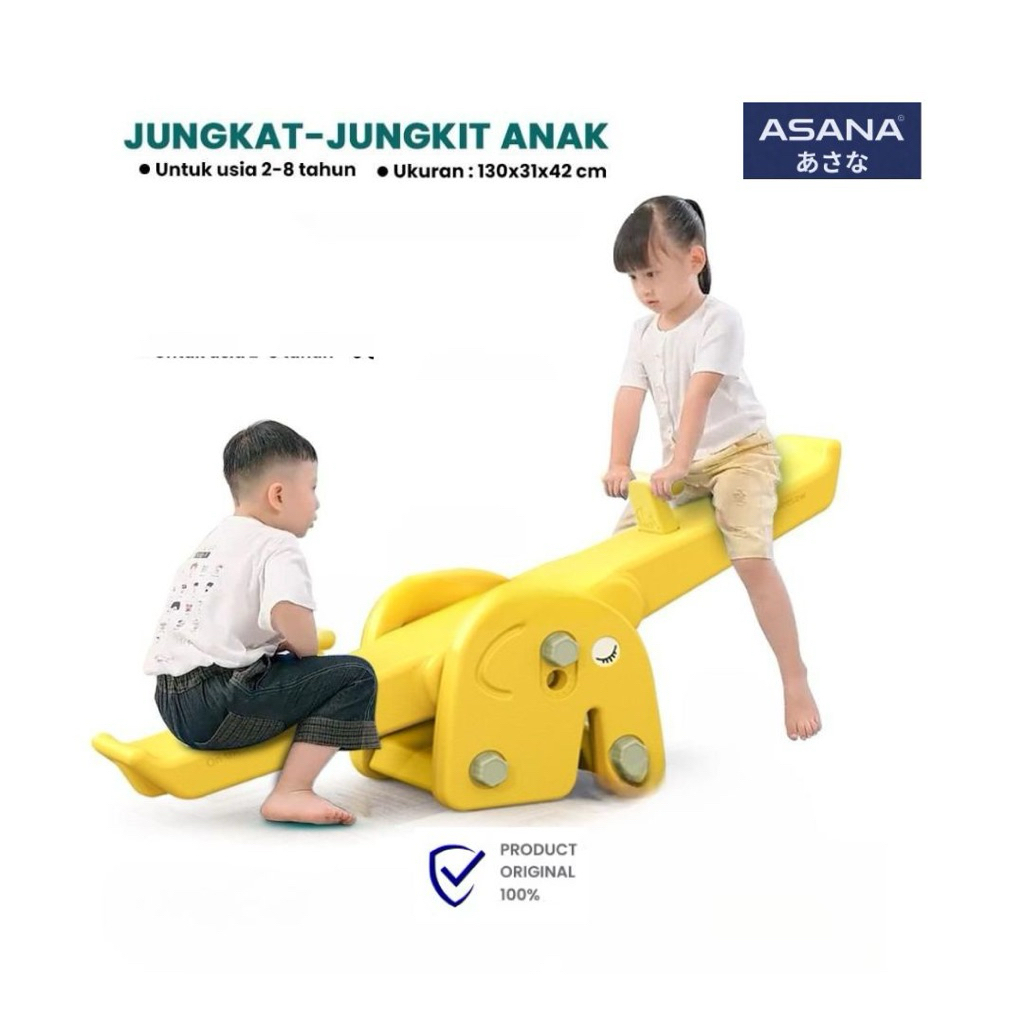 Jungkat Jungkit Anak 2in1 Gajah | Kuda Kudaan & Prosotan Anak Mainan Indoor Outdoor