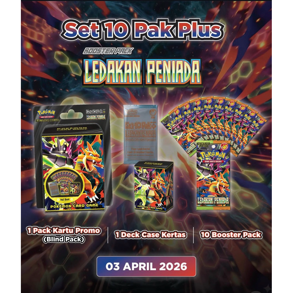 Ledakan Peniada - Set 10 Pak Plus Booster Pack Ledakan Peniada Pokemon TCG Indonesia