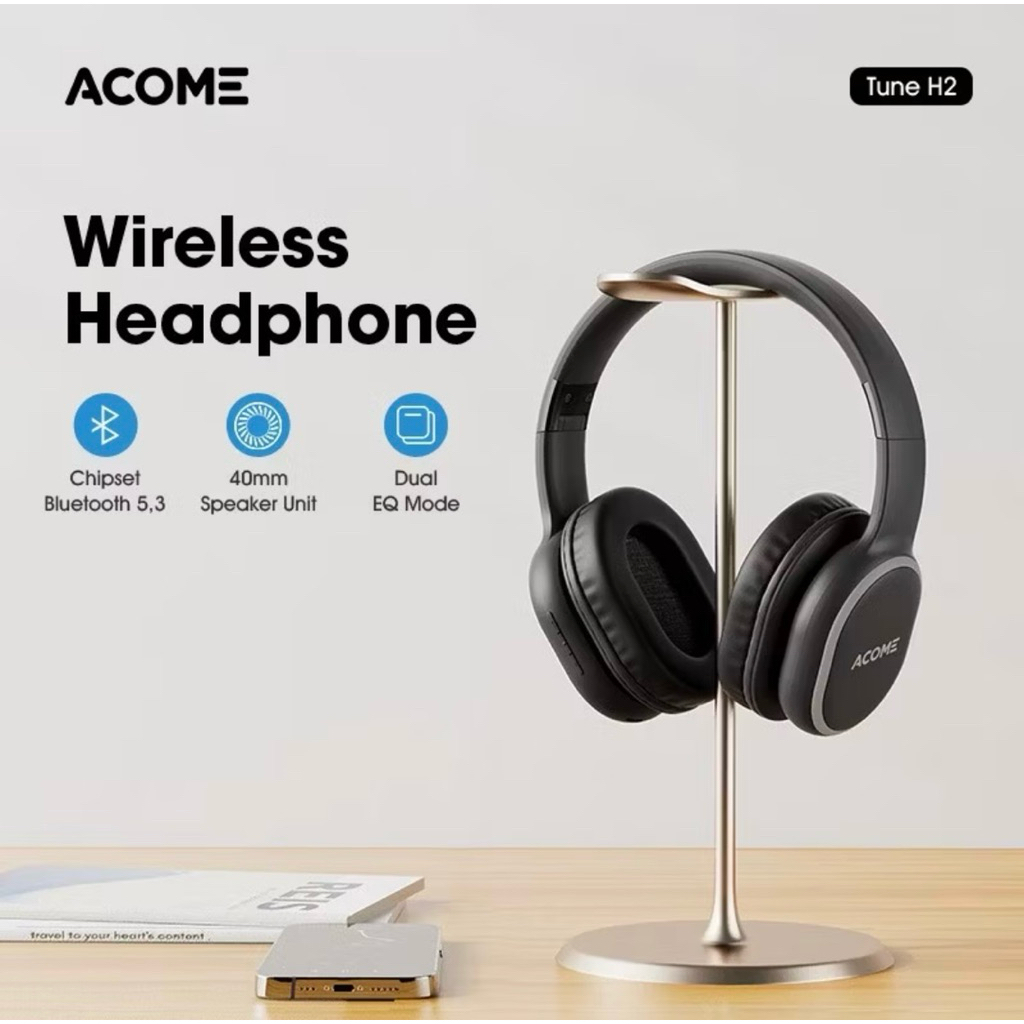 ACOME Tune H2 Headphone Bluetooth 5.3 / Headset Earphone Wireless Dual EQ Mode Foldable Original