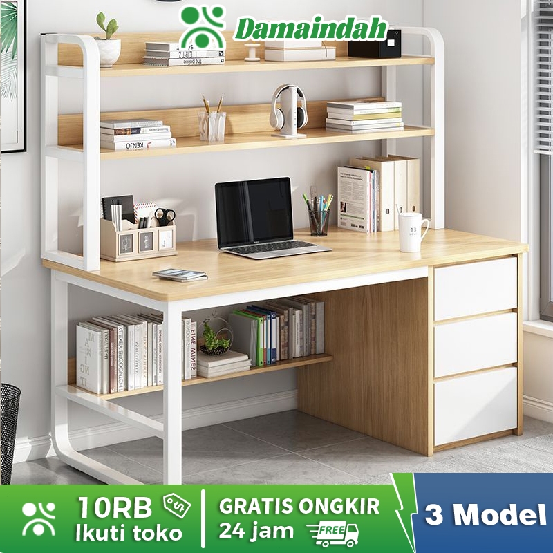 Damaindah Meja Belajar Kayu/Meja Belajar rak/Meja komputer/Meja Laptop/Meja Belajar Minimalis/Meja K
