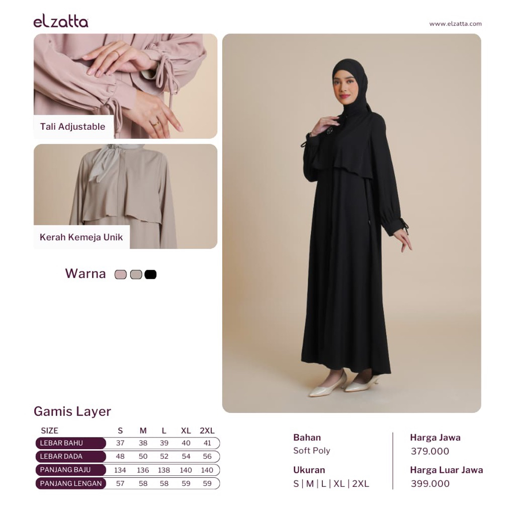 Gamis layer elzatta gamis elzatta