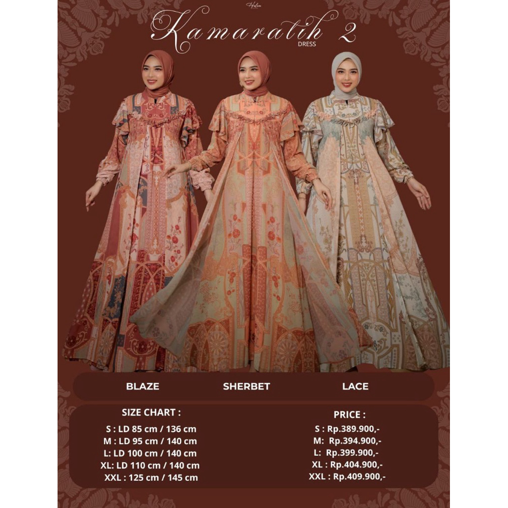 HALWA APPRELL // KAMARATIH DRESS BY HALWA // DRESS KONDANGAN PREMIUM // DRESS PESTA SEMI FORMAL // B