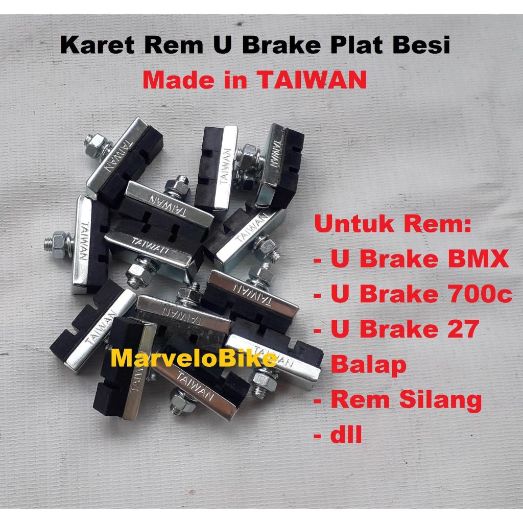 Karet Rem Sepeda U Brake Besi Made in TAIWAN Karet Rem Sepeda BMX Fixie Balap RoadBike