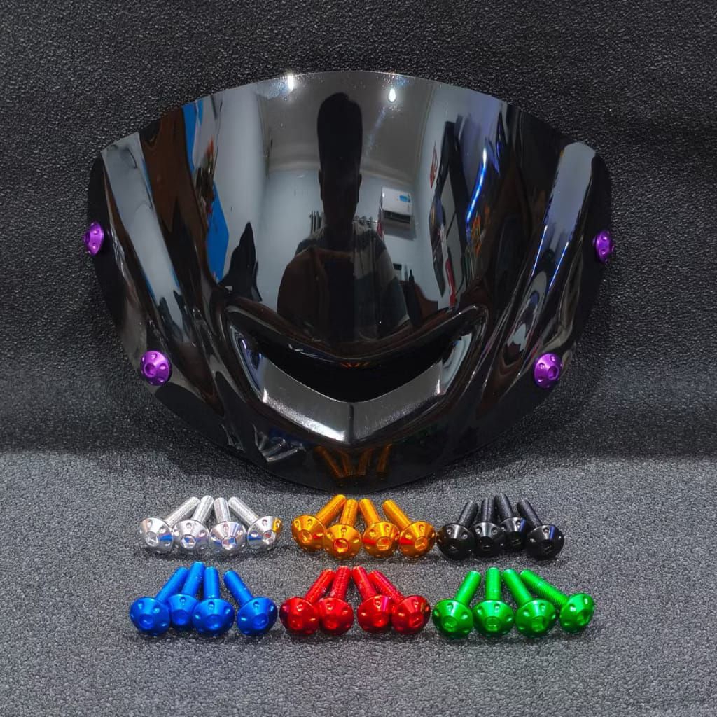 Paket Visor Fizr F1zr Jupiter Z1 125z 125zr Hitam Plus Baut Visor Cnc Import Visor Fizr Plus Baut