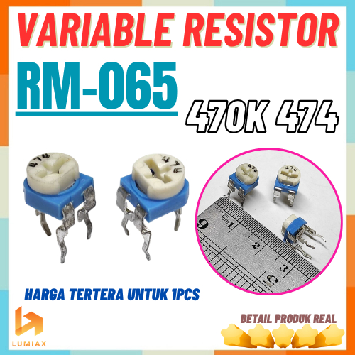 VR 470K Ohm 474 RM-065 Variable Resistor Trimpot Trimmer Biru Plastic RM 065