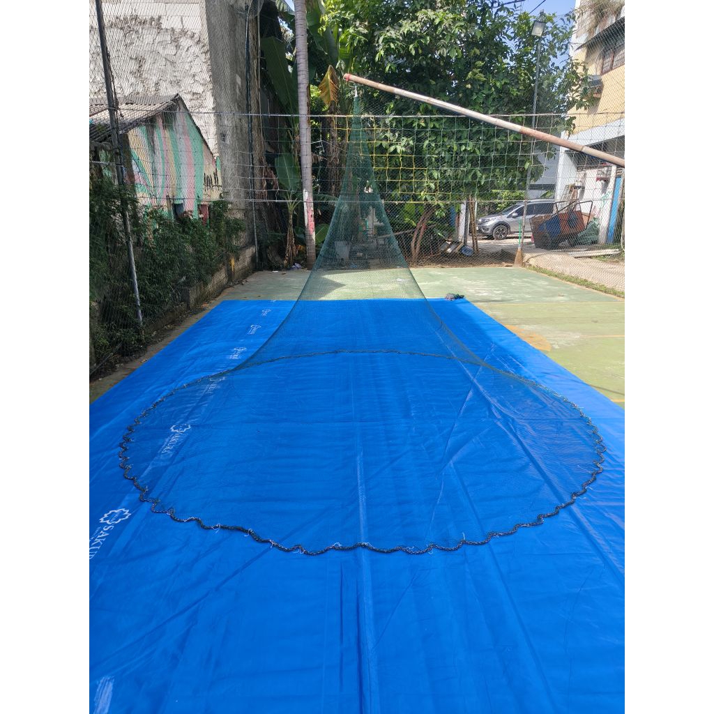 Jala lempar bahan benang nilon panjang 3,5 meter untuk ikan dan udang lubang 3/4 inchi