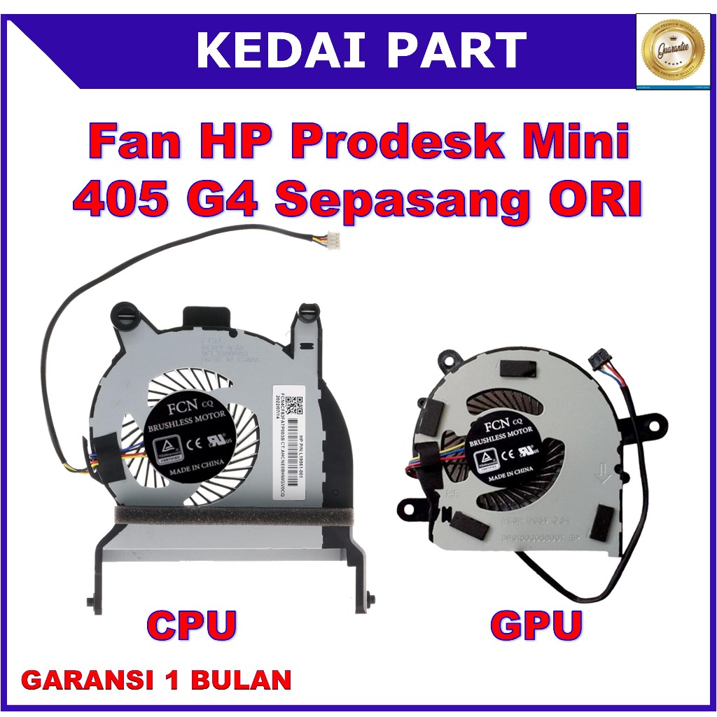 Kipas Fan HP Prodesk Mini 405-G4 705-G5 EliteDesk 800-G3 800-G4 800-G5 CPU Besar GPU Kecil ORI