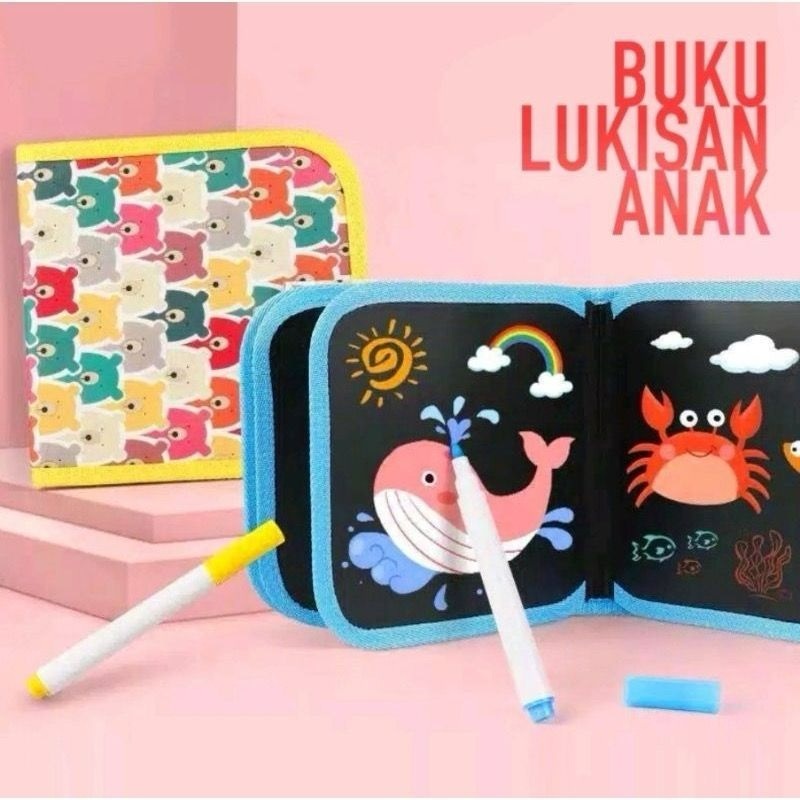 Buku Gambar Portable Anak 14 Halaman Drawing Book Bisa Dihapus
