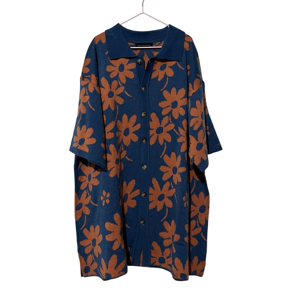 Noir Sur Blanc Flora Lounge Shirt Denim - Preloved