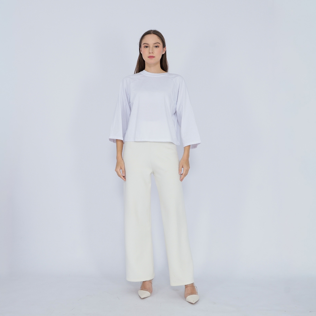 Kaos Wanita Crop Top Oversized Tebal Friendly Polos Basic