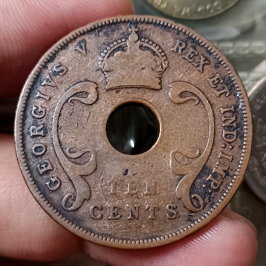 Koin Kuno East Africa 10 Cents - George V Tahun 1933