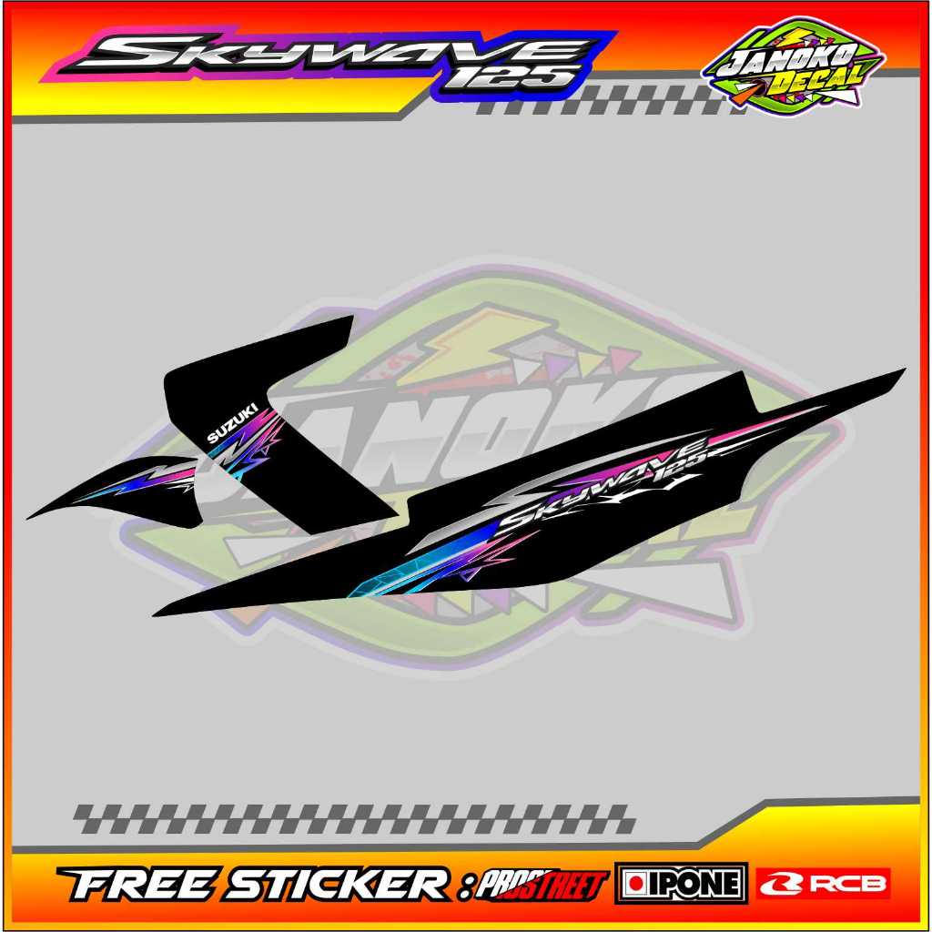 STRIPING VARIASI SUZUKI SKYWAVE 125 / STICKER LIST VARIASI MOTOR SKYWAVE 125