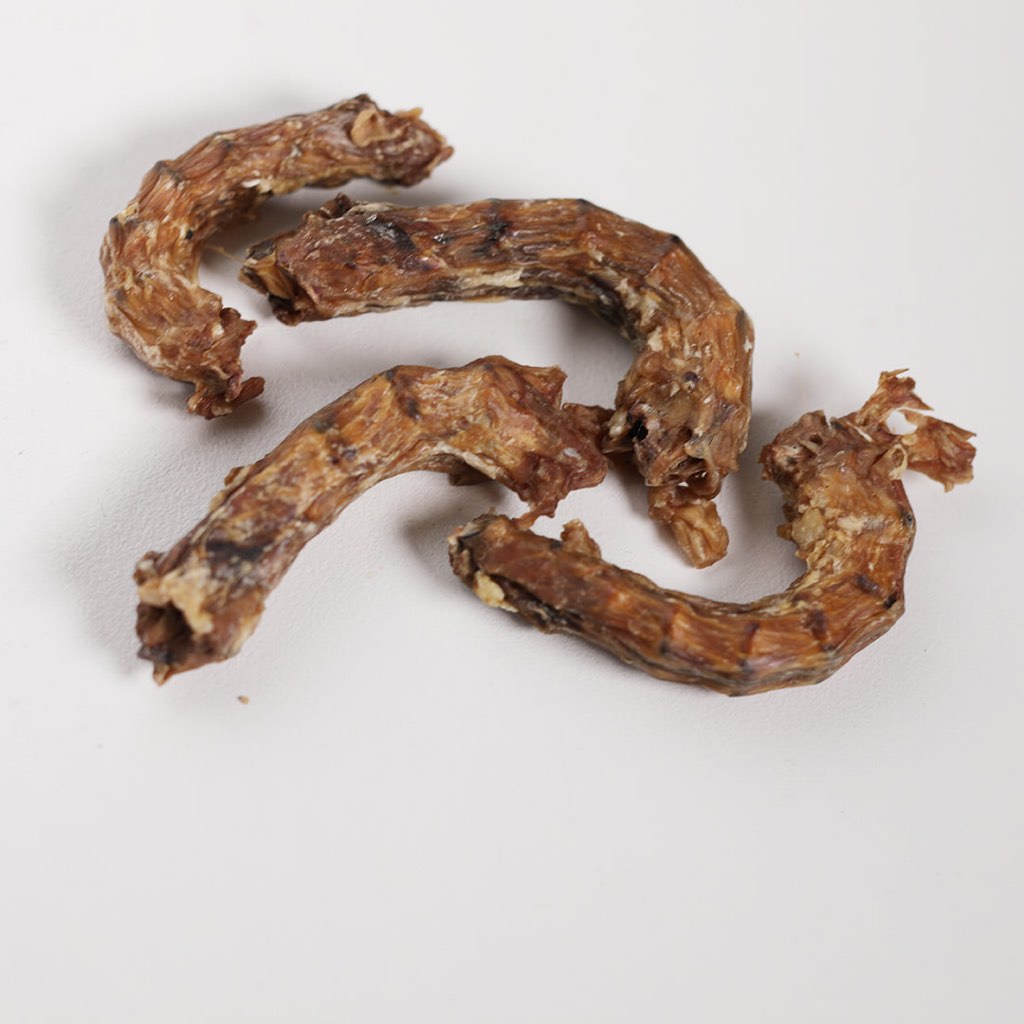 CEMILAN ANJING LEHER AYAM KERING / DEHYDRATED AIR-DRIED DOG SNACK CHICKEN NECK / NATURAL DOG TREATS