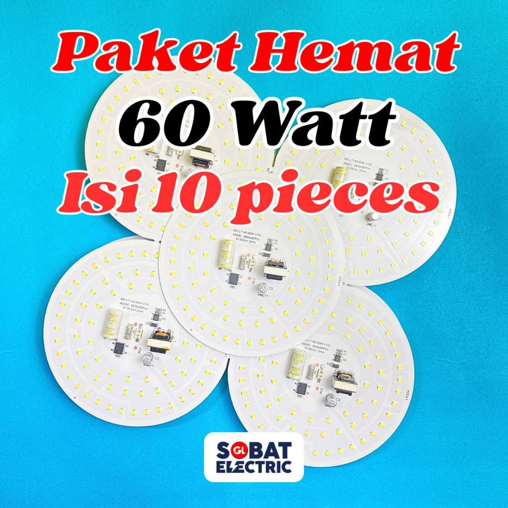 Paket Hemat 60 Watt PCB AC Mata LED - PCB Mata Lampu LED AC Tanpa Driver 60w