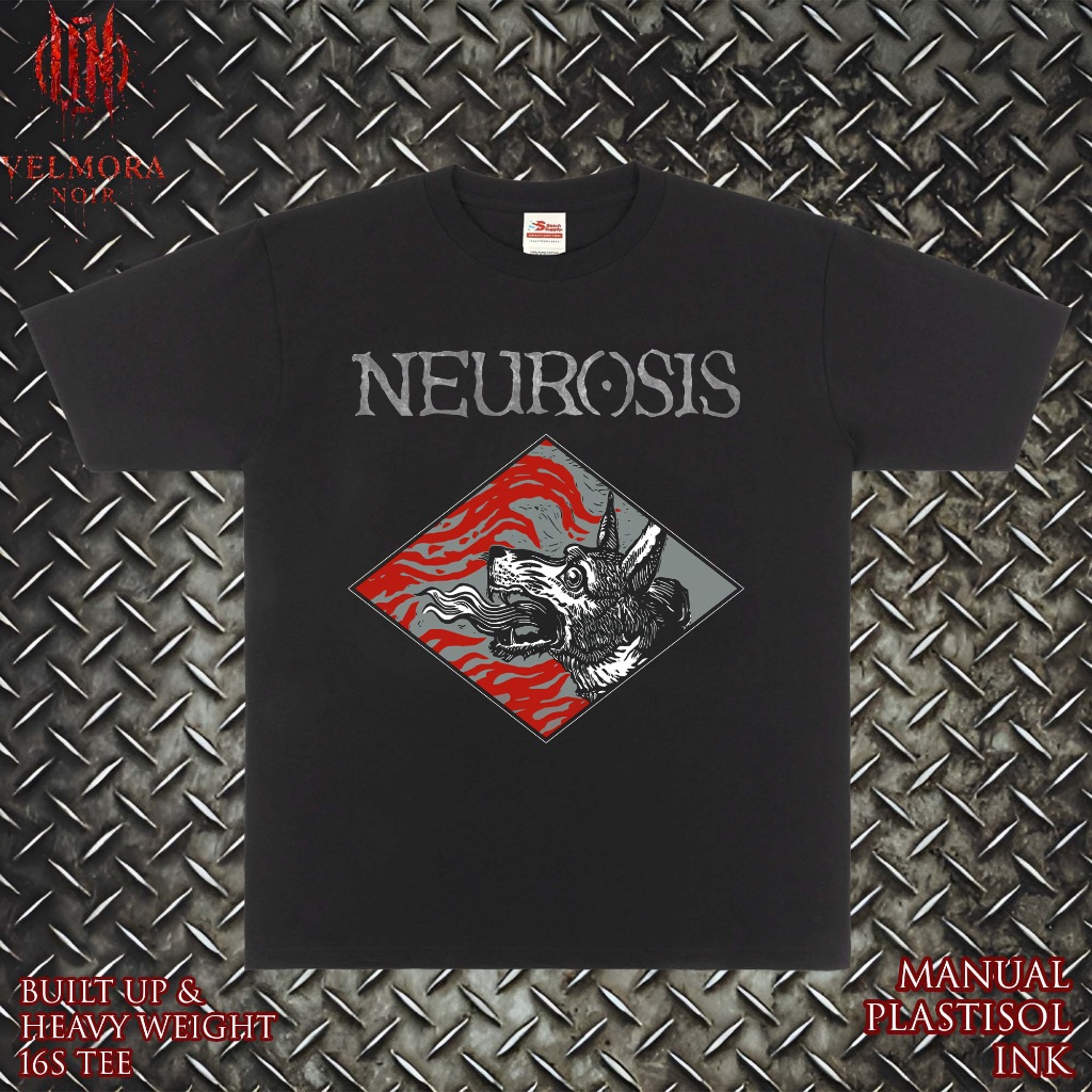Kaos Band Neurosis Fire Wolf Tshirt Mercandise