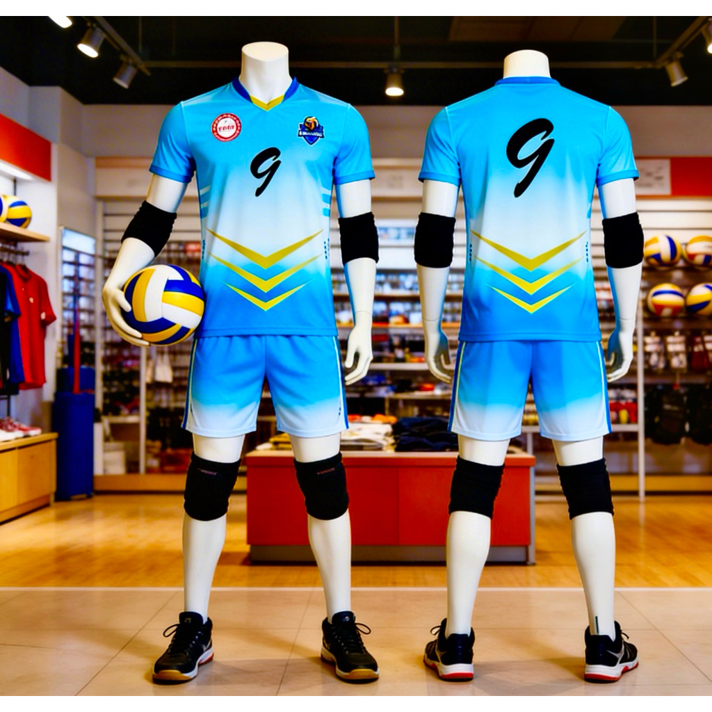 JERSEY VOLI PUTIH BIRU LANGIT