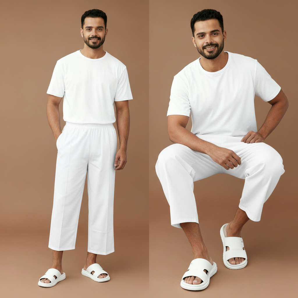 Centro ABR - Celana Sirwal Ihram Pria - Celana Ihram Bahan Katun Metalica - Celana Sirwal Ihram Warn