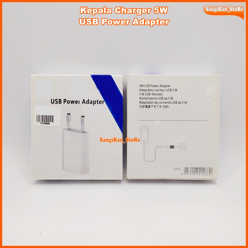 USB Power Adapter 5W For Iphone 5 6 7 8 X Kepala Charger Iphone 5Watt