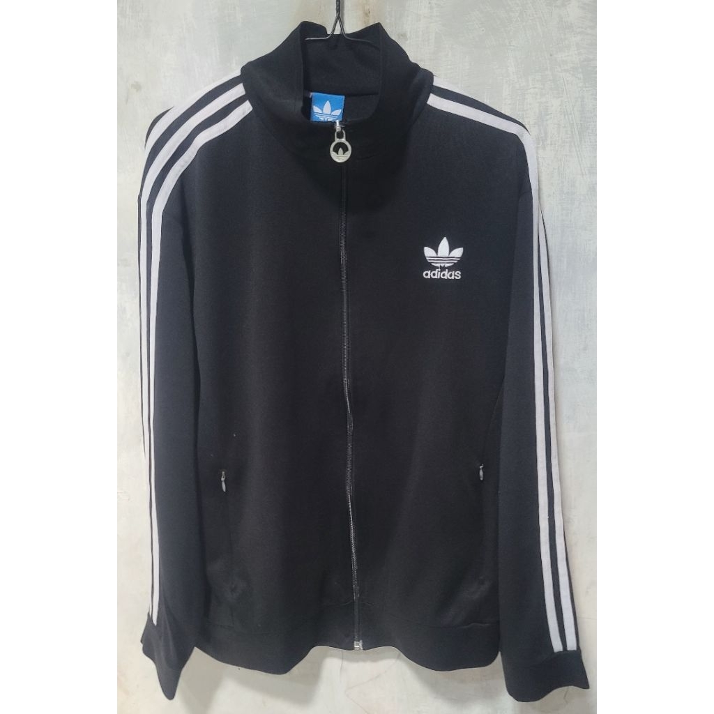 Jaket Tracktop Adidas Firebird Atasan Pria Wanita Casual Trefoil Garis 3 Outdoor Logo Bordir Hoodie 