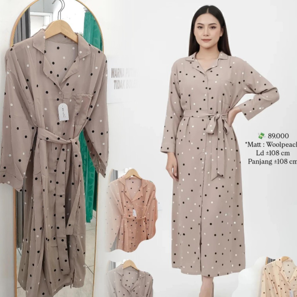Long tunik polka wanita/long tunik motif/tunik motif/tunik wanita/tunik tali pinggang