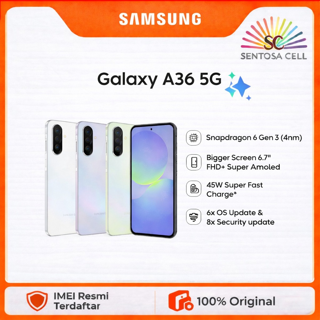 HP SAMSUNG A36 5G 8/256 | 12/256 NFC GARANSI RESMI SAMSUNG INDONESIA