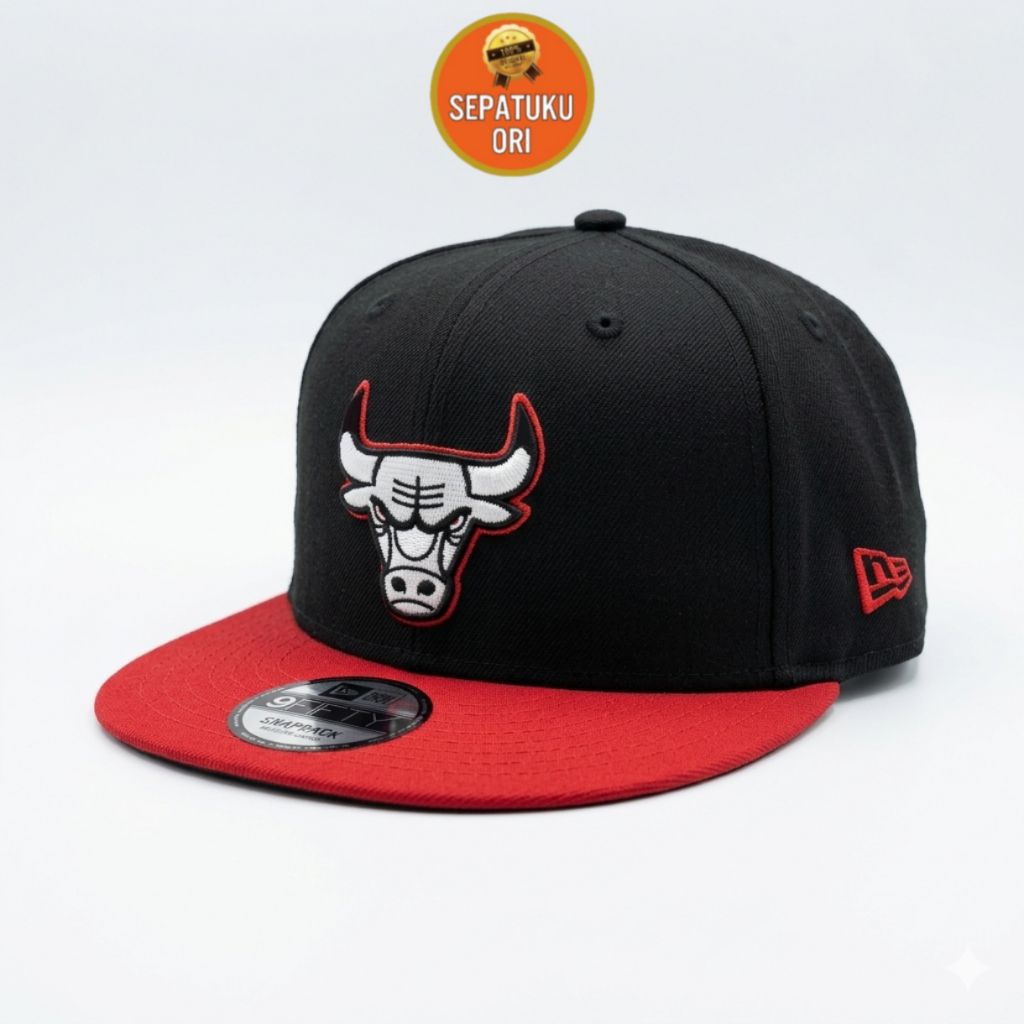 TOPI NEW ERA SNAPBACK CHIBUL BLACK RED NEW ORI BNIB UNISEX