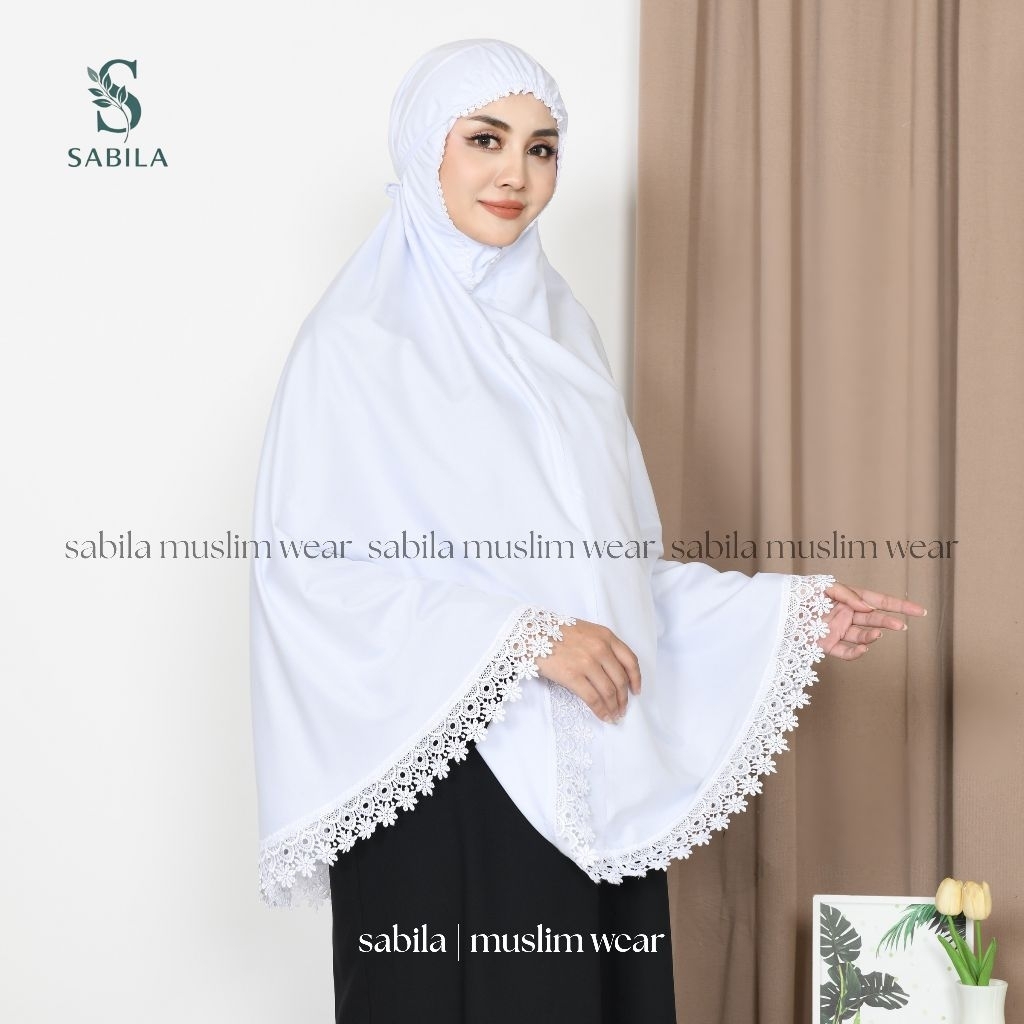 Bergo Haji Umroh Katun Premium Putih Bersaku, Lembut & Adem