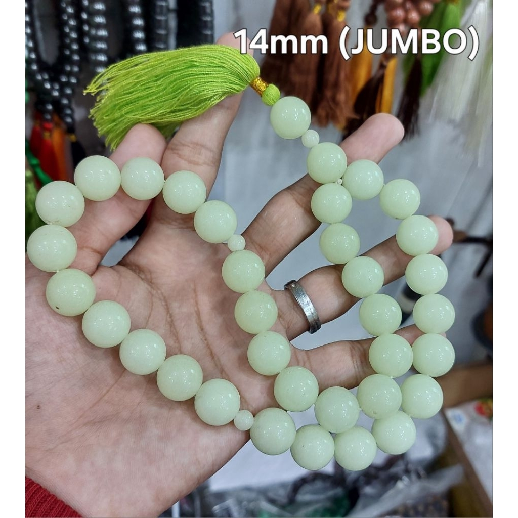 Tasbih Batu Fosfor 33 Ukuran 12mm & 14mm Besar - Asli Batu Fosfor Import