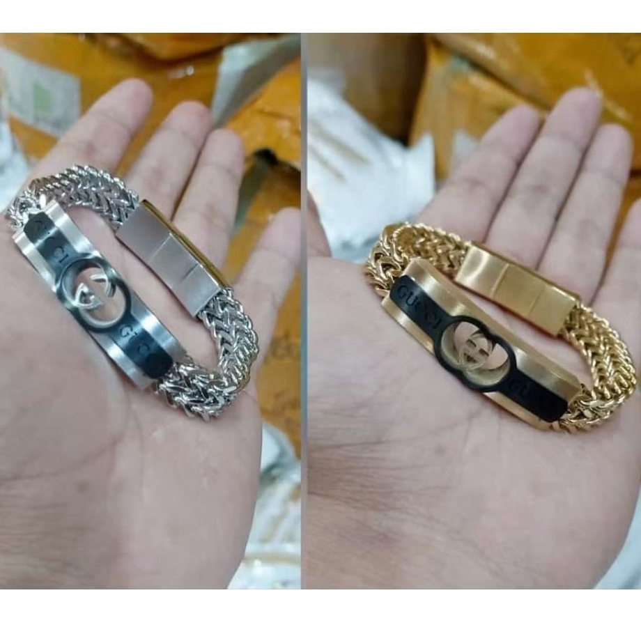 Gelang Rantai Pria Anti Karat Rantai Sisik Tebal Gold Silver