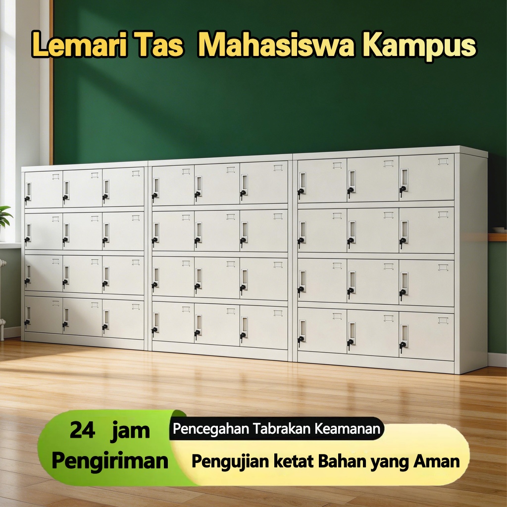 Lemari Loker Besi Sekolah Lemari Tas Buku 6/9/12 Pintu Tahan Air Tahan Karat Untuk Lemari Anak TK