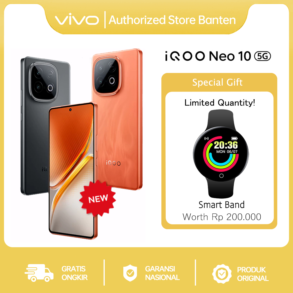 vivo iQOO Neo 10, 7000 mAH + 120 watt,1st Snapdragon 8s Gen 4 + Q1 (Dual Chipset), 7K VC Cooling Sys