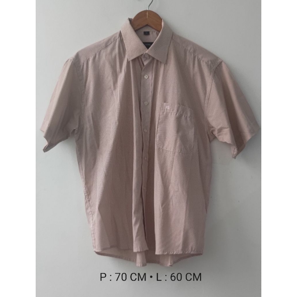 kemeja pria corsini uomo size L preloved 90s style motif garis laki man shirt acara formal kantoran 