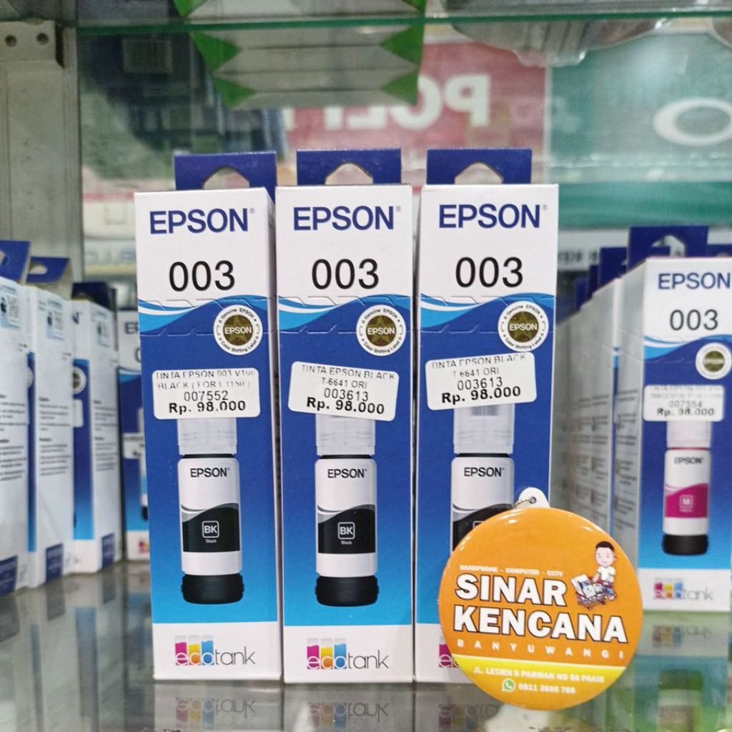 TINTA EPSON 003 BLACK HITAM ORIGINAL