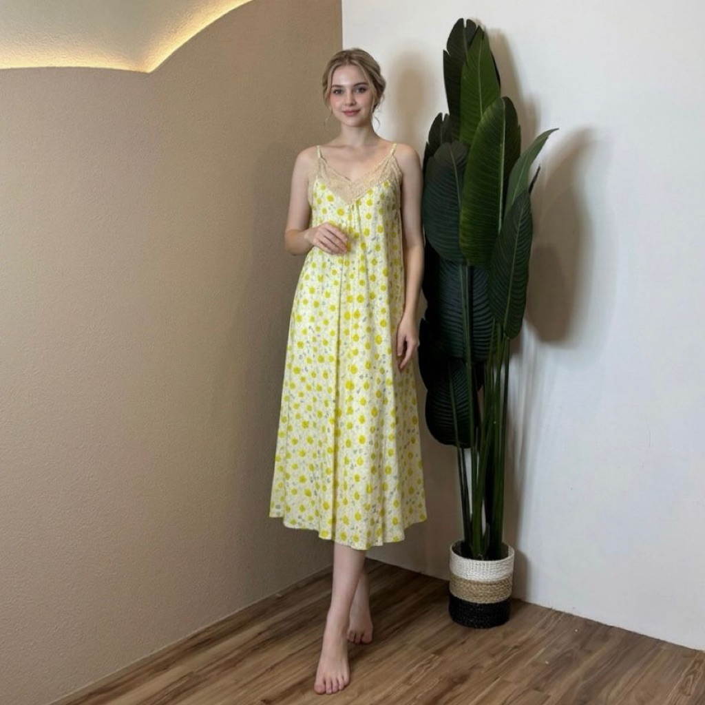 ANGELINA DRESS RAYON PREMIUM JUMBO RENDAmona homedress polos/midi homedress/homeydress/daster rayon