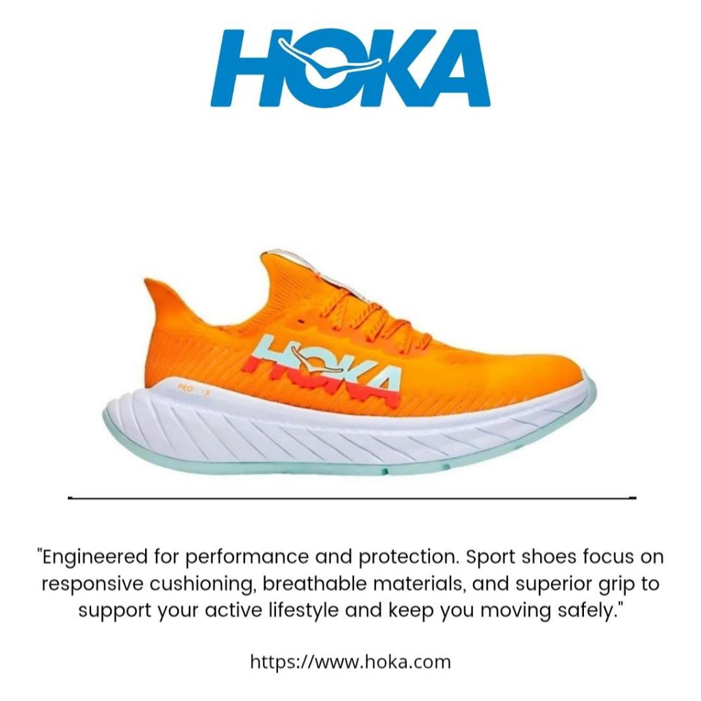 Sepatu HOKA ONE ONE Carbon X3 Orange Running Shoes