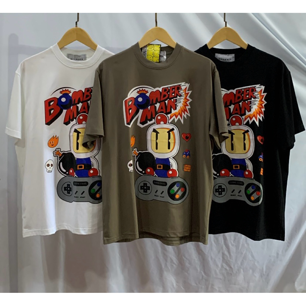 QCUMBER kaos oversize motif Bomberman