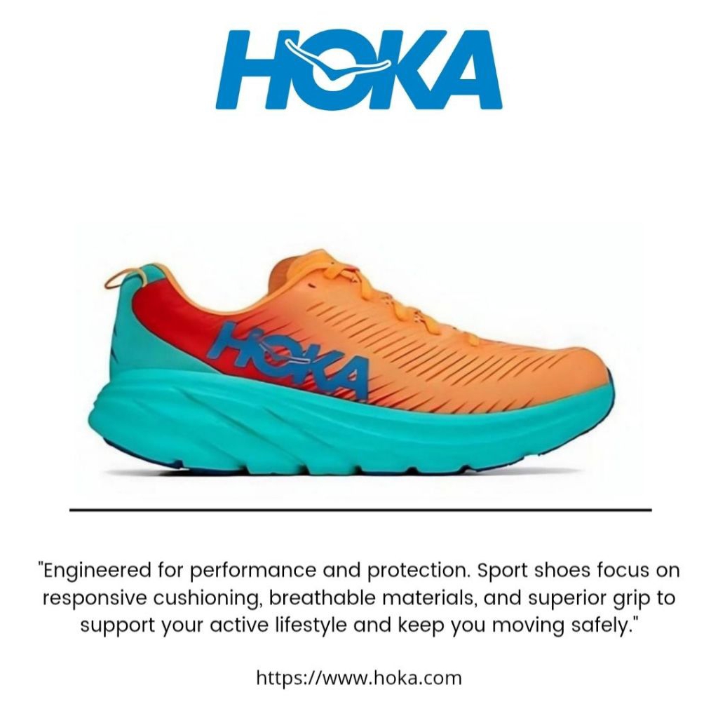 Sepatu HOKA ONE ONE Rincon 3 Blazing Orange Running Shoes