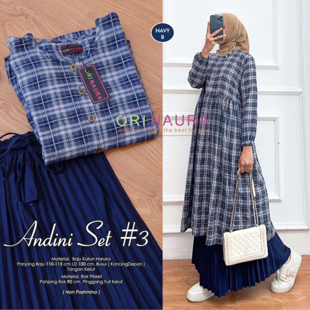 ANDINI SET#3 BY NAURA SETELAN ROK WANITA DEWASA