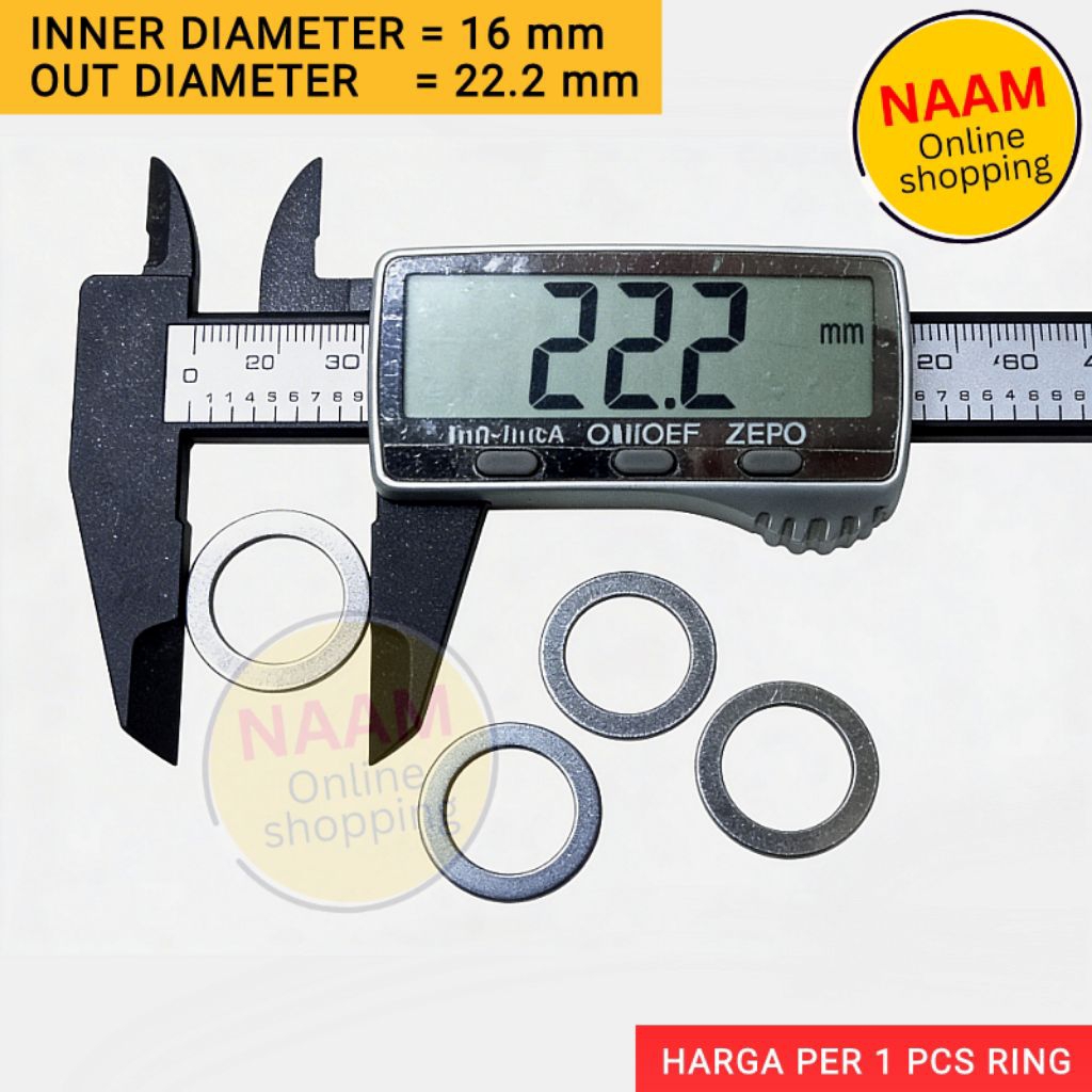 RING MATA GERINDA 16 X 22.2 MM - ADAPTER RING ARBOR LUBANG KONVERTER REDUCER CIRCULAR SAW DIAMOND WH