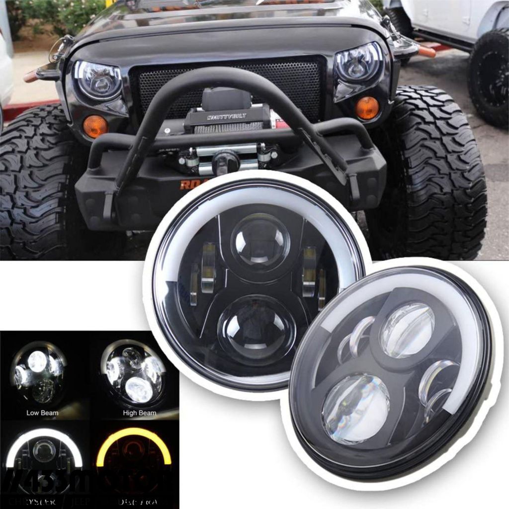 Lampu Besar Headlamp LED JW Speaker 7Inch 50Watt Jeep CJ7 Jeep Wrangler JK