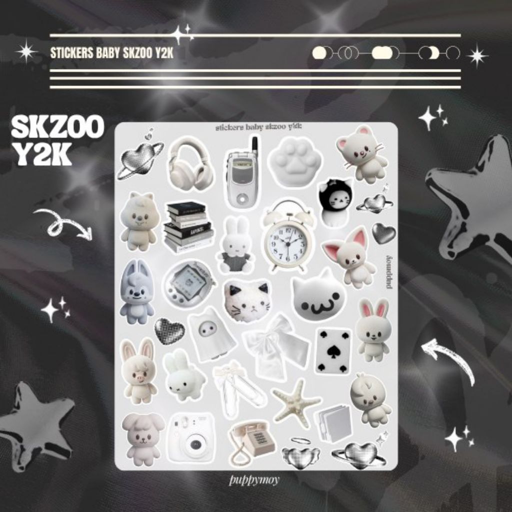 STICKERS Y2K GLOSSY DECO KPOP STRAY KIDS SKZOO TAHAN AIR VINLY CUTE WATERPROOF CASE HOLDER PC THUMBL