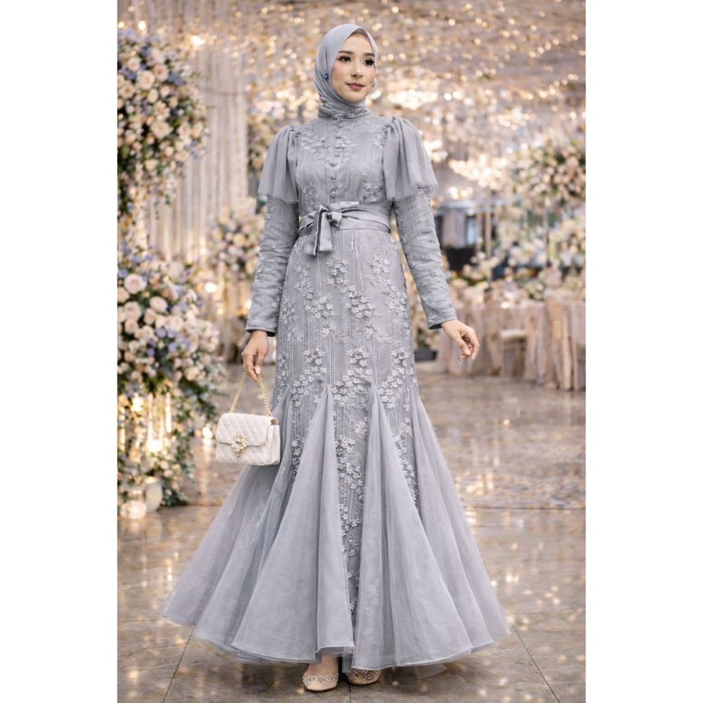 MAXI FLORA / GAMIS BUSUI / GAMIS DUYUNG / GAMIS BRUKAT COMBI TILE / GAMIS PESTA / GAMIS KONDANGAN